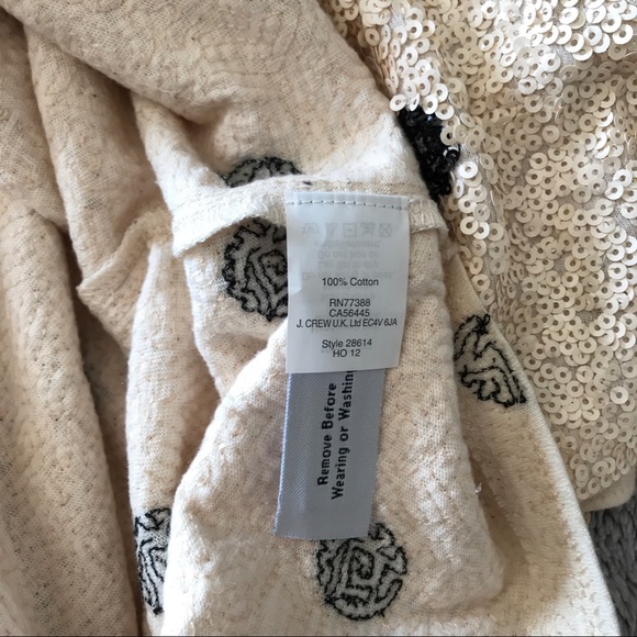 J CREW Polka Dot Sequin Short Sleeve Top XS New - Picture 7 of 8